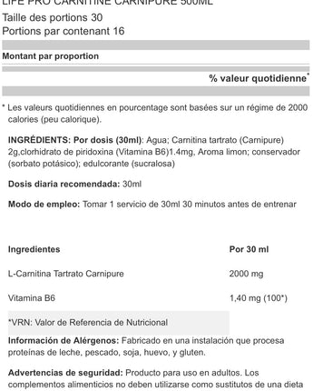 L-carnitine Lifepronutrition 500ml