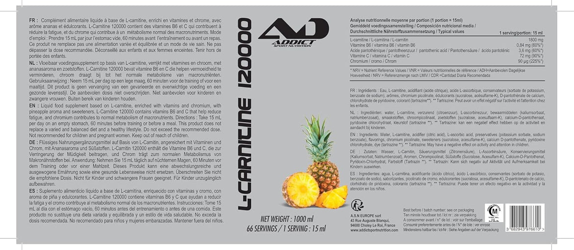 L-carnitine Applied nutrition 1000ml