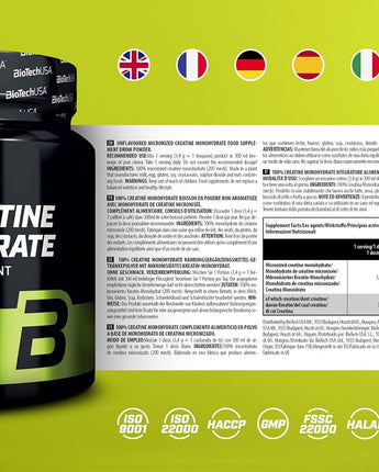 Créatine Monohydrate BioTech USA (300g)